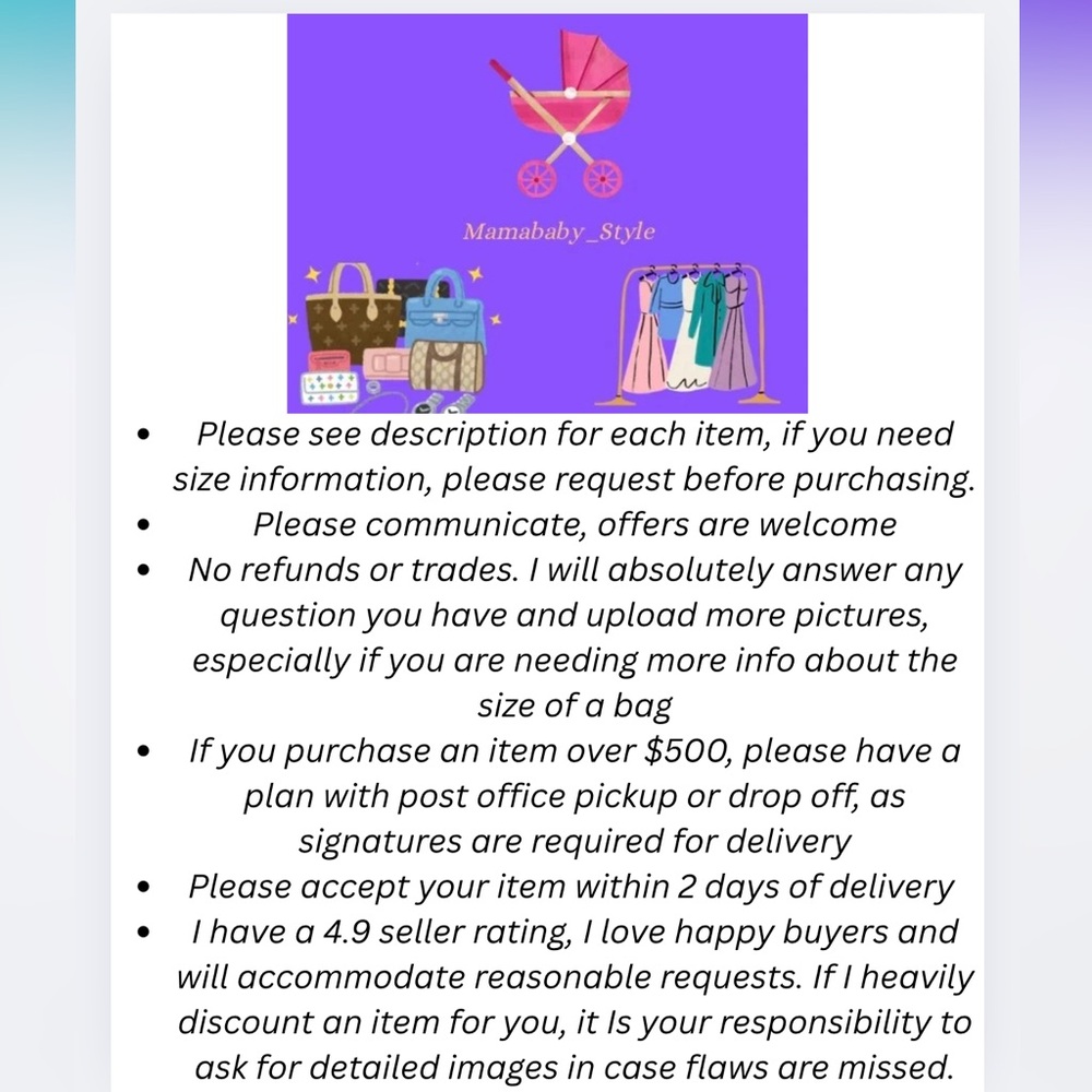 Welcome to my closet, please let me know if you have questions!
